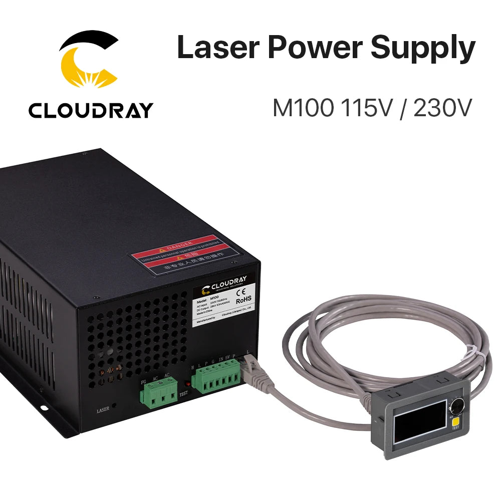 Fonte para Máquina Laser CO2 Cloudray M100 (80-100W) - Frete Grátis Sem Taxas - Vortitec Loja