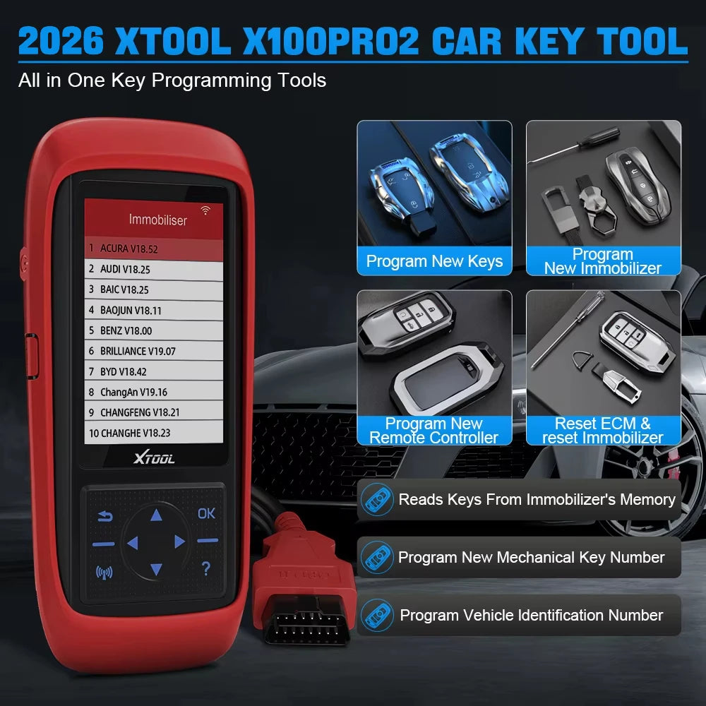XTOOL X100 Pro2 | Programador de Chaves Profissional e Scanner Automotivo OBD2 - Vortitec Loja